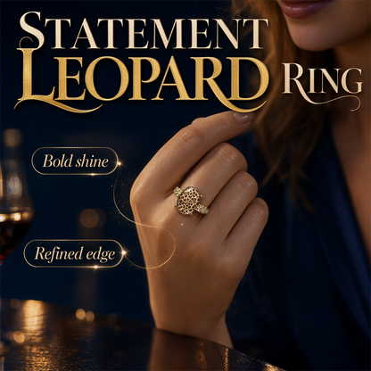 🎉 50% DE RÉDUCTION ! 🐆 Bague Ovale Vintage Léopard – Alliage – Motif Sauvage & Pierres Scintillantes for Femme
