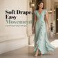 🌸👗 Robe maxi en mousseline col V et volants – Fluide, légère et romantique, la robe d’été parfaite des journées ensoleillées aux soirées étoilées ☀️🌙