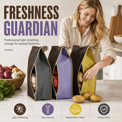🥔 PROMO FLASH : 50% DE RÉDUCTION ! Sac de Rangement pour Pommes de Terre en Tissu Non Tissé – Fermeture Éclair Latérale, Design Opaque & Format Vertical 46 × 25,5 × 30,5 cm for une Cuisine Mieux Organisée ✨