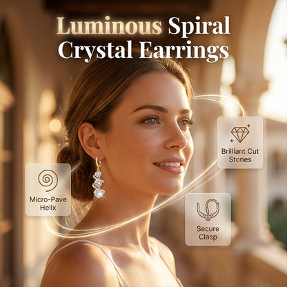 ✨ Boucles d'Oreilles Asymétriques Spirale & Goutte – Cristaux Lumineux & Hélice Dorée ! 💫 Design Allongeant – Parfait pour les Soirées & Fêtes. 🌟 Pierres Premium Scintillantes – Achetez 3 pour 10% de Réduction Supplémentaire ! 🛍️