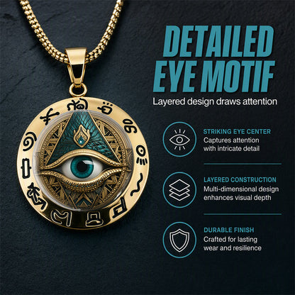 👁️ 50% DE RÉDUCTION! ✨ Collier Pendentif Œil Omniscient Vintage – Alliage de zinc, design mystérieux & rétro – Parfait pour le quotidien et les soirées 🖤