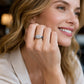 💍 PROMO FLASH : 50% DE RÉDUCTION ! ✨ Bague Cocktail Élégante – Zirconium Cubique & Alliage Haute Qualité – Pierre Centrale Blanche & Pierres Latérales Bleues Saphir for Femme – Plus de 39 500 Vendus 🎁