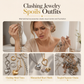 Parure de Bijoux Cœur 4 Pièces Plaqué Or – Collier, Bracelet, Boucles d'Oreilles & Bague
