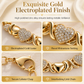 Parure de Bijoux Cœur 4 Pièces Plaqué Or – Collier, Bracelet, Boucles d'Oreilles & Bague