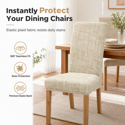 Housse de Chaise Extensible en Jacquard Gaufré – Protection Universelle pour Salle à Manger