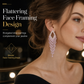⏳Spécial à durée limitée⏰Boucles d'Oreilles Rhombe Zircons & Franges🦚