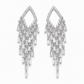 ⏳Spécial à durée limitée⏰Boucles d'Oreilles Rhombe Zircons & Franges🦚