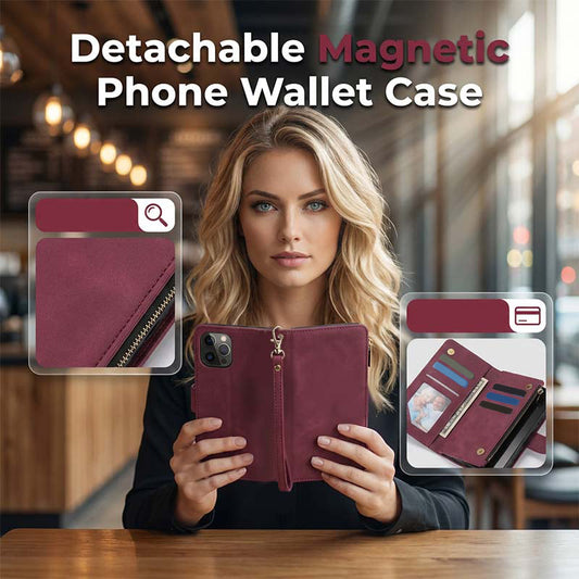 ⏳🔥 Offre limitée : -50 % ! ⏰ Étui portefeuille magnétique 2-en-1 en similicuir PU 📱🛡️