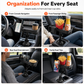 Support multifonction 3-en-1 pour voiture : porte-gobelet, support pour téléphone, plateau et espace de rangement