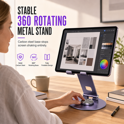 📢📢 -50 % ✨ Support pour téléphone haut de gamme entièrement en métal – Socle de bureau rotatif à 360°