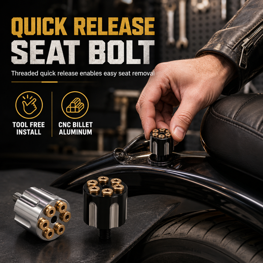 🏍️✨ PROMO FLASH : 50% DE RÉDUCTION ! Vis de Selle Moto CNC 6 mm – Démontage Rapide, Design Barillet Revolver en Aluminium Anodisé for une Praticité Sans Outil au Look Biker ✨