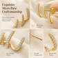 Boucles d’oreilles grimpantes minimalistes à trois rangs incurvés ornées de strass