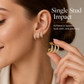 Boucles d’oreilles grimpantes minimalistes à trois rangs incurvés ornées de strass