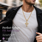 📢📢50 % DE RÉDUCTION !! ⏰Collier Pendentif Croix Hip-Hop Double Rang en Strass avec Chaîne Figaro