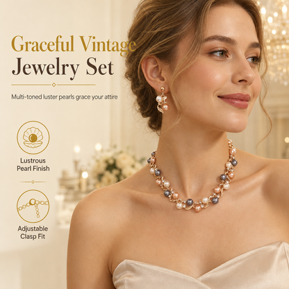 📢📢 -50 % 🌸 Parure de bijoux florale vintage – Ensemble de 2 pièces à motifs de feuilles et de fleurs pour femme et mariée