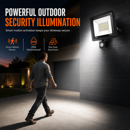 📢📢40 % DE RÉDUCTION !! ⏰ Projecteur LED extérieur 50W – Détecteur PIR, télécommande & IP66 ✨