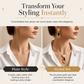 📢📢 50 % DE RÉDUCTION ✨ Ensemble collier ras-du-cou et boucles d’oreilles vintage – Finition dorée brossée et touches de pierres noires pour des soirées élégantes