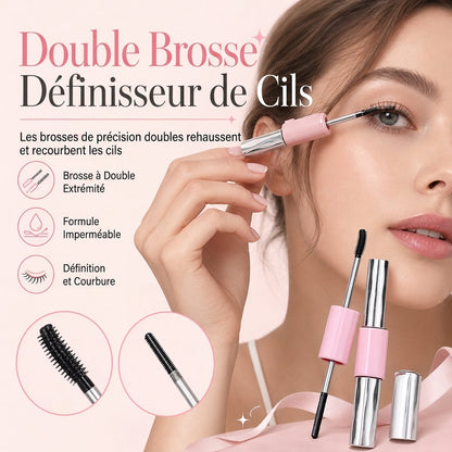 Primer double embout waterproof pour cils, pour allonger, boucler et densifier les cils, maquillage naturel des yeux sans bavure